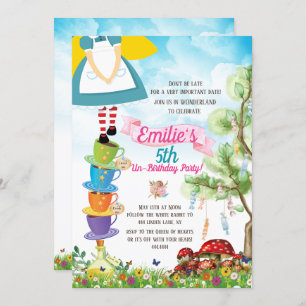 Alice im Wunderland Geburtstagsparty Einladung