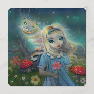 Alice im Wunderland Geburtstagsparty lädt ein Einladung