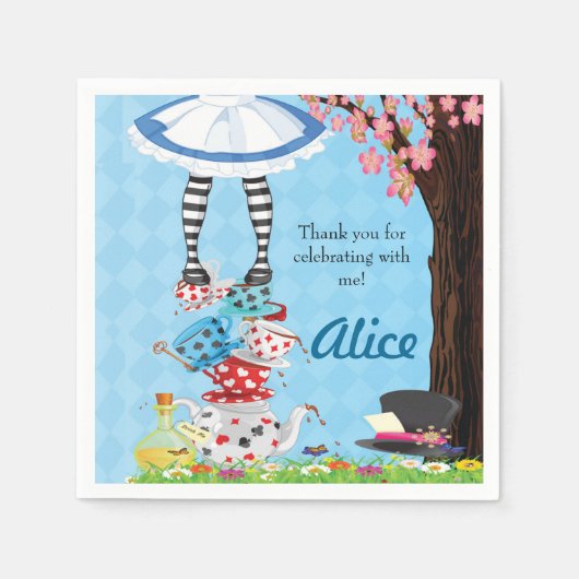 Alice im Wunderland Geburtstagsparty Napkins Serviette (Vorderseite)