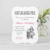 Alice im Wunderland Geburtstagsparty Vintag Einladung (Stehend Vorderseite)