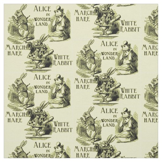 Alice im Wunderland-gelbes Gewebe Stoff (Muster)