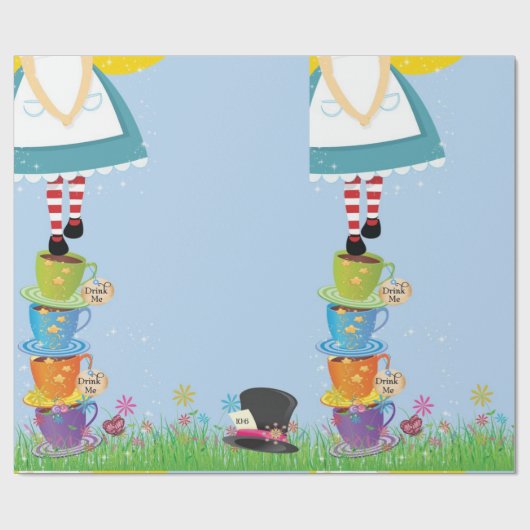 Alice im Wunderland-Geschenk-Verpackung Geschenkpapier (Flach)
