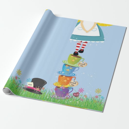 Alice im Wunderland-Geschenk-Verpackung Geschenkpapier (Ungerollt)