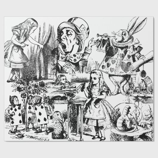 Alice im Wunderland Geschenkpapier (Flach)