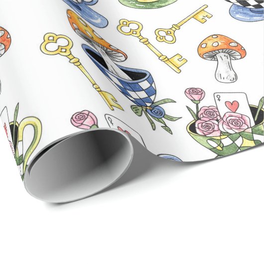 Alice im Wunderland Geschenkpapier (Rolleneckpunkt)