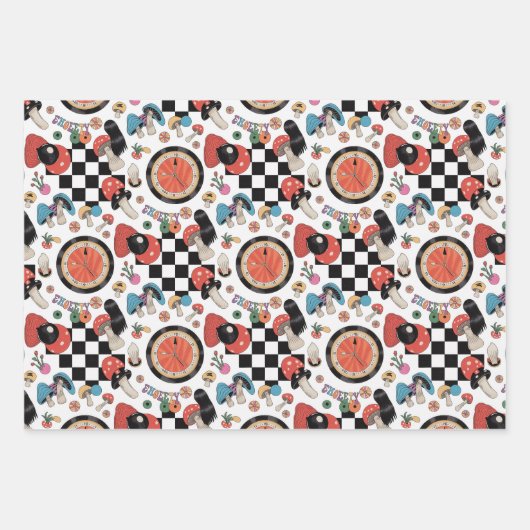 Alice im Wunderland Geschenkpapier Set (Vorderseite)