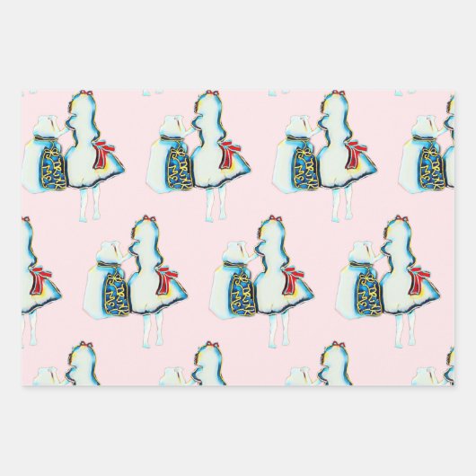 Alice im Wunderland Geschenkpapier Set (Vorderseite)