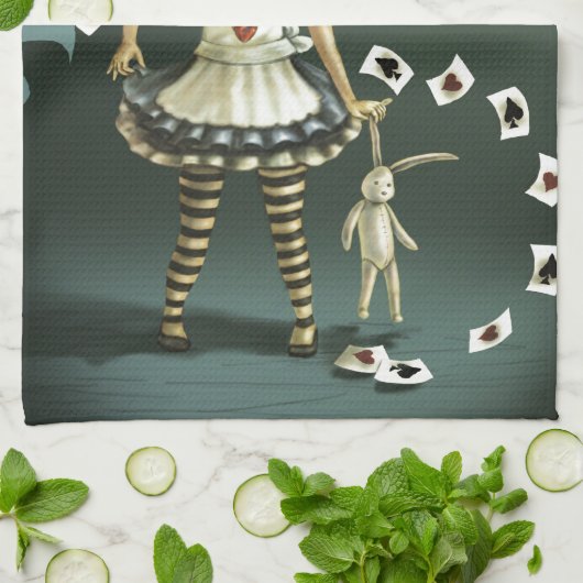 Alice im Wunderland Geschirrtuch (Gefaltet)