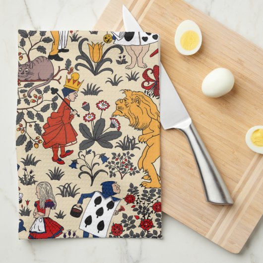 Alice im Wunderland Geschirrtuch (Viertel Falte)