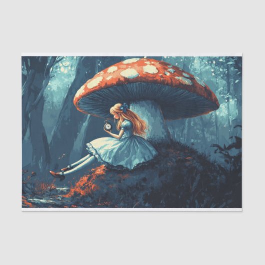 Alice im Wunderland Giant Mushroom Decoupage Seidenpapier (Vorderseite)