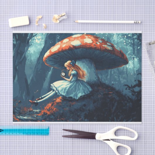 Alice im Wunderland Giant Mushroom Decoupage Seidenpapier (Handwerk)