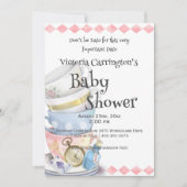 Alice im Wunderland Girl Baby Dusche Einladung (Vorderseite)