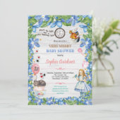 Alice im Wunderland Girl Dusche Einladung (Stehend Vorderseite)