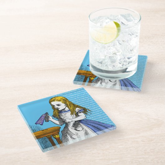 Alice im Wunderland Glass Untersetzer (Schrägansicht)