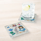 Alice im Wunderland Glasuntersetzer (Schrägansicht)