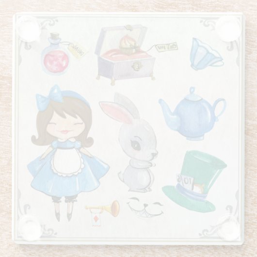 Alice im Wunderland Glasuntersetzer (Rückseite)