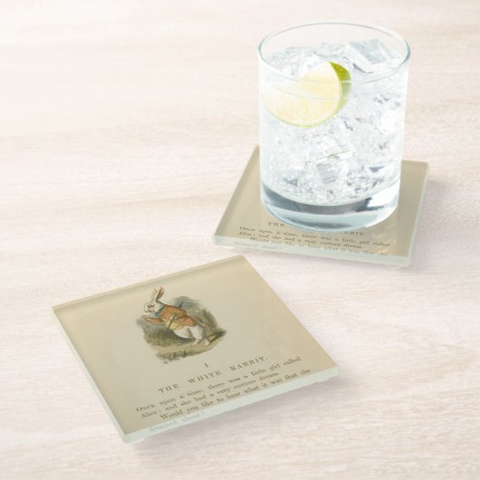 Alice im Wunderland Glasuntersetzer (Schrägansicht)