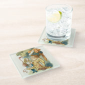 Alice im Wunderland Glasuntersetzer (Schrägansicht)