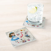 Alice im Wunderland Glasuntersetzer (Schrägansicht)