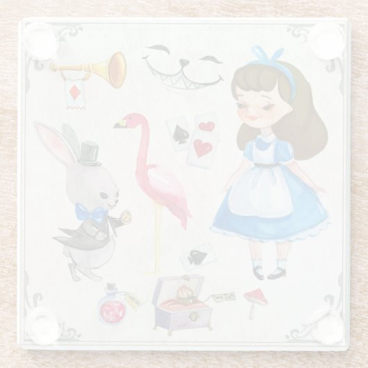 Alice im Wunderland Glasuntersetzer (Rückseite)