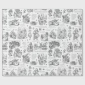 Alice im Wunderland Gray Toile Quotes Geschenkpapier (Flach)