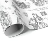 Alice im Wunderland Gray Toile Quotes Geschenkpapier (Rolleneckpunkt)