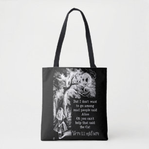 Alice im Wunderland; Grinsekatze mit Alice Tasche