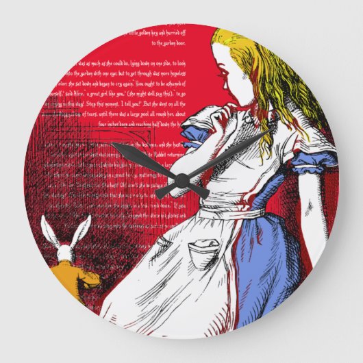 Alice im Wunderland Große Wanduhr (Vorderseite)