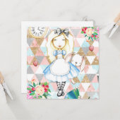 Alice im Wunderland Grußkarten Karte (Vorderseite/Rückseite Beispiel)