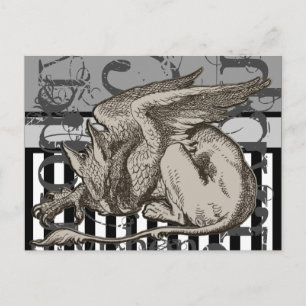 Alice im Wunderland Gryphon Grunge Postkarte