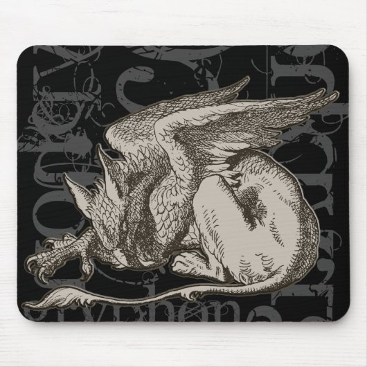 Alice im Wunderland Gryphon Grunge (Single-Zahl) Mousepad (Vorne)