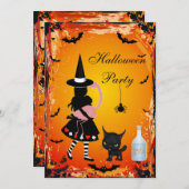 Alice im Wunderland-Halloween-Party lädt ein Einladung (Vorne/Hinten)