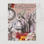 Alice im Wunderland Hatter und Kaninchen Postkarte (Vorderseite)