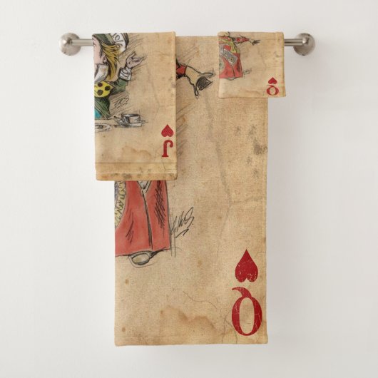 Alice im Wunderland, Herzkönigin, Mad Hatter Badhandtuch Set (Insitu)