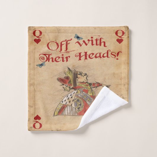 Alice im Wunderland, Herzkönigin, Mad Hatter Badhandtuch Set (Waschlappen)