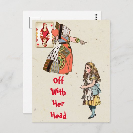 Alice im Wunderland - Herzkönigin Postkarte (Vorne/Hinten)