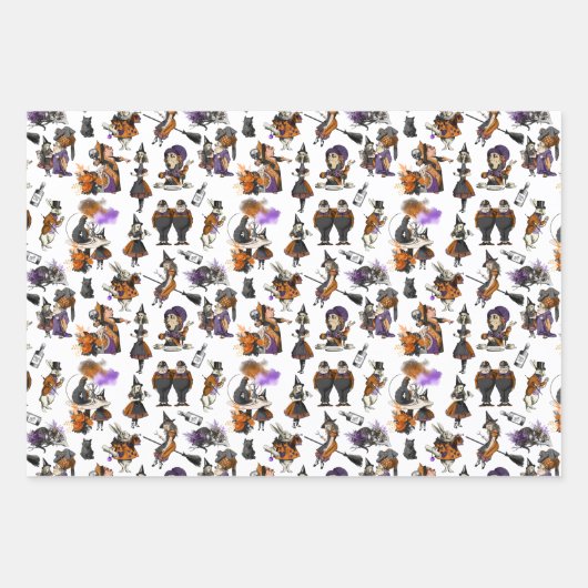 Alice im Wunderland Hexen Rabbits Mad Hatter Geschenkpapier Set (Vorderseite)