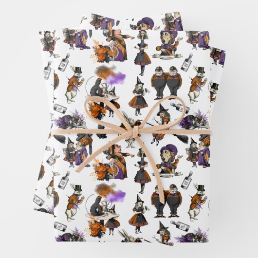 Alice im Wunderland Hexen Rabbits Mad Hatter Geschenkpapier Set (Beispiel)
