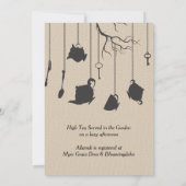 Alice im Wunderland High Tea Baby Dusche Tee Party Einladung (Rückseite)