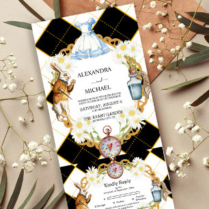 Alice im Wunderland Hochzeit Alles in einer Einlad All In One Einladung