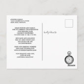 Alice im Wunderland Hochzeit ändern Datum Postkarte (Rückseite)