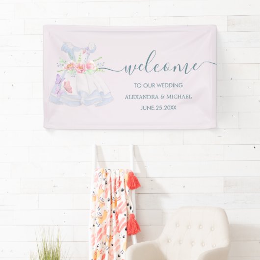 Alice im Wunderland Hochzeit Banner (Insitu)