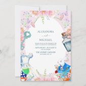 Alice im Wunderland Hochzeit Einladung (Vorderseite)