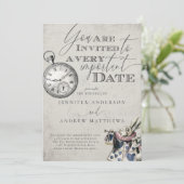 Alice im Wunderland Hochzeit Einladung (Stehend Vorderseite)