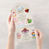 Alice im Wunderland Hochzeit in einer Einladung (Abreißen)