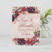 Alice im Wunderland Hochzeit Liebe und Dank Dankeskarte (Stehend Vorderseite)