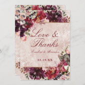 Alice im Wunderland Hochzeit Liebe und Dank Dankeskarte (Vorne/Hinten)