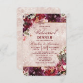 Alice im Wunderland Hochzeit Probe Dinner Einladung (Vorne/Hinten)