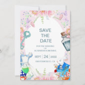 Alice im Wunderland Hochzeit Save The Date (Vorderseite)