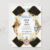 Alice im Wunderland Hochzeit speichern das Datum Save The Date (Vorderseite)